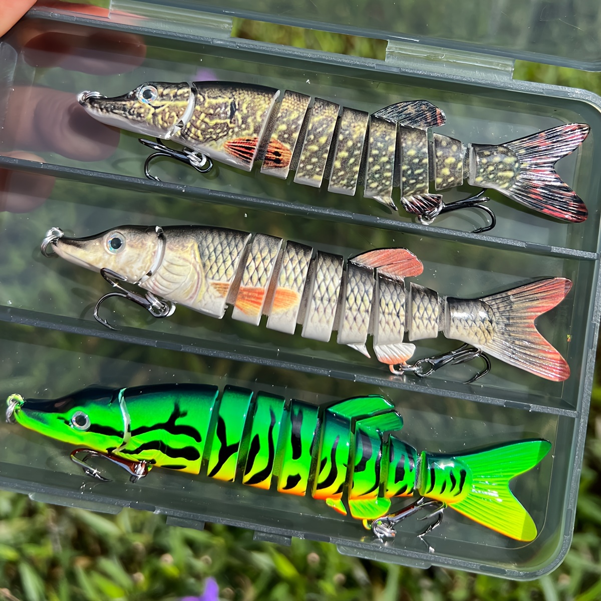 3pcs Fishing Lure Set - Realistic Multi-jointed Baits, Sinking Minnow Design For Freshwater & Saltwater Angling