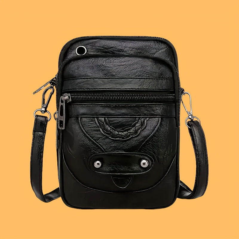 Image of New Multi-zipper Pocket Mini Adjustable Length Shoulder Strap Women's Crossbody Bag Phone Bag Personal Item Storage Bag