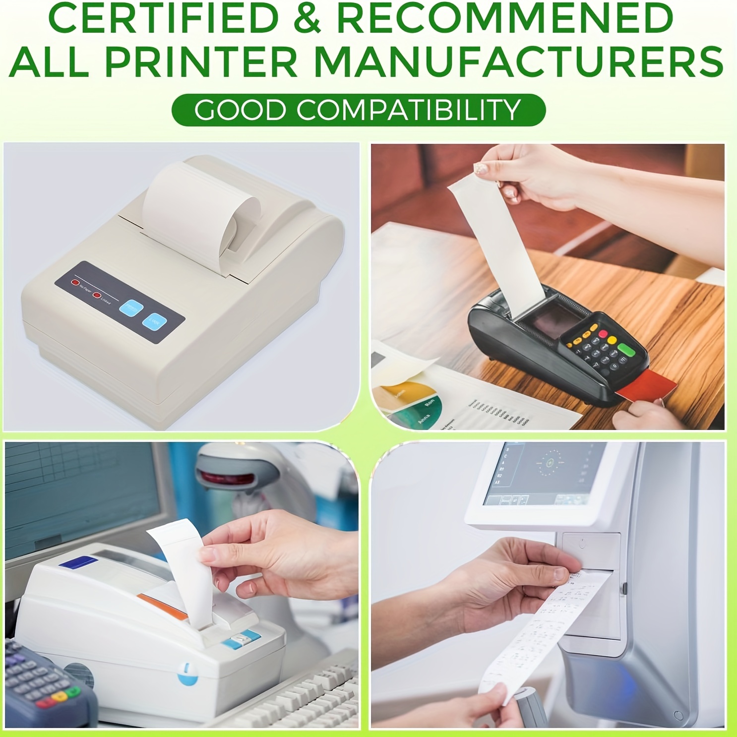 Bpafree Thermal Receipt Paper Roll, 1/4" X 35ft Fits All Mini Pos