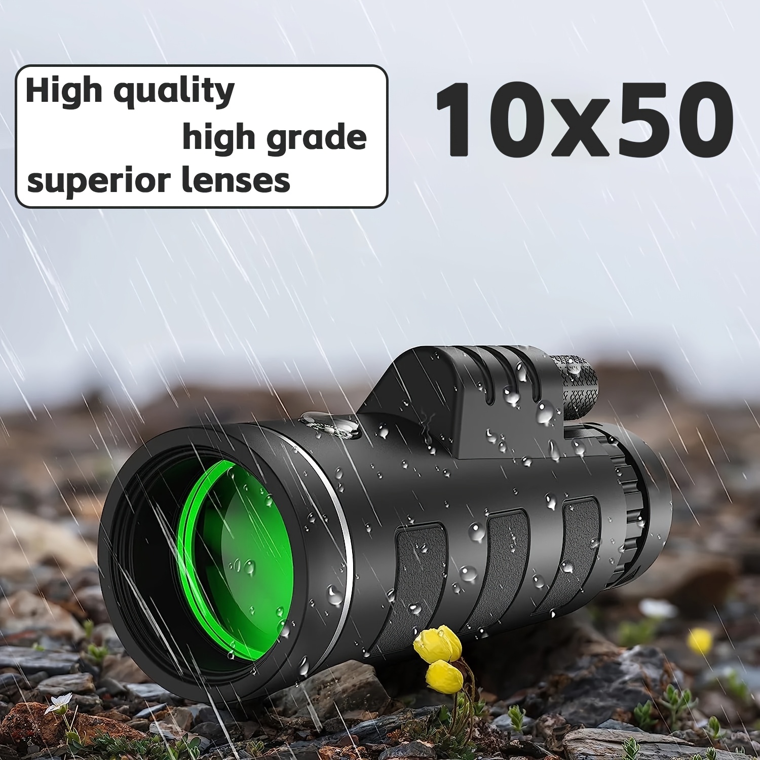 E-shop Hochwertiges, neues, verbessertes 10x50 Hochauflösendes Outdoor-Einzellinsen-Teleskop 2025, leichtes Design, mehrschichtige breitfrequente grüne