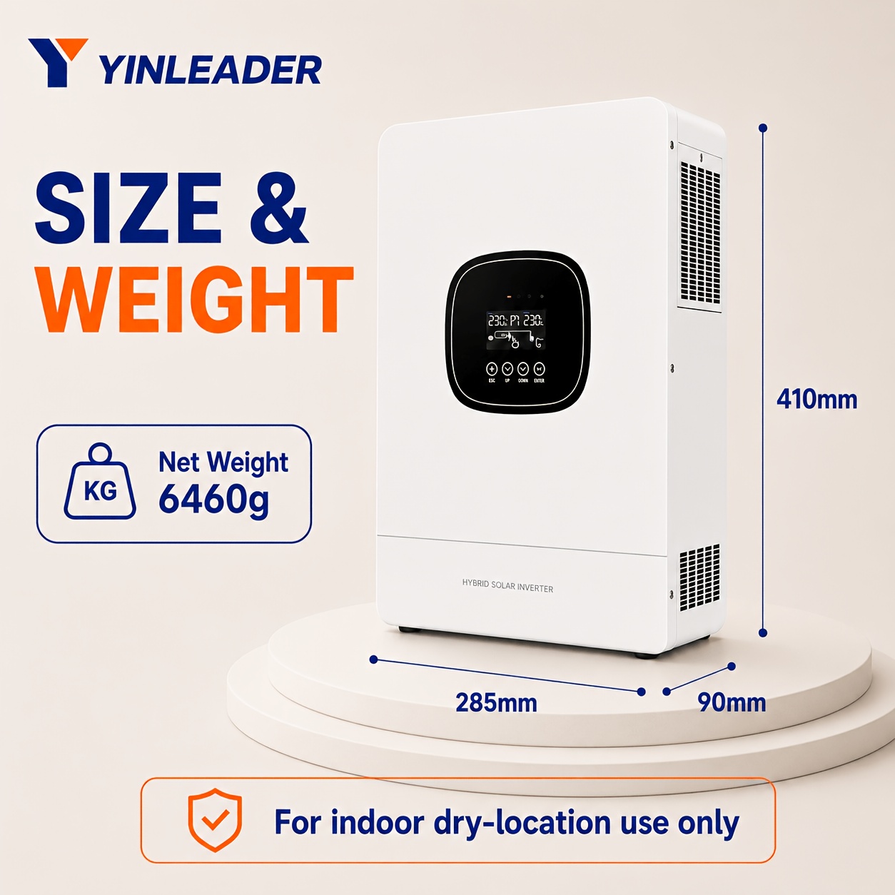 Image of Yinleader Max 5000w Pv Input, 4000w 24v Pure Sine Wave Solar Inverter, 100a Mppt Inverter, 230v Ac Output, Lcd Display, Ups 10ms Switching Time For Home Appliances