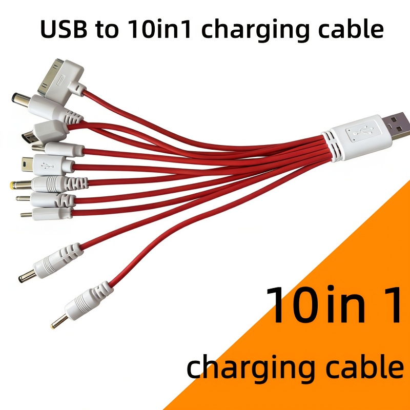10 in 1 usb charging cable colorful   with ten ports all in one universal charging cable pvc material matte end   brand