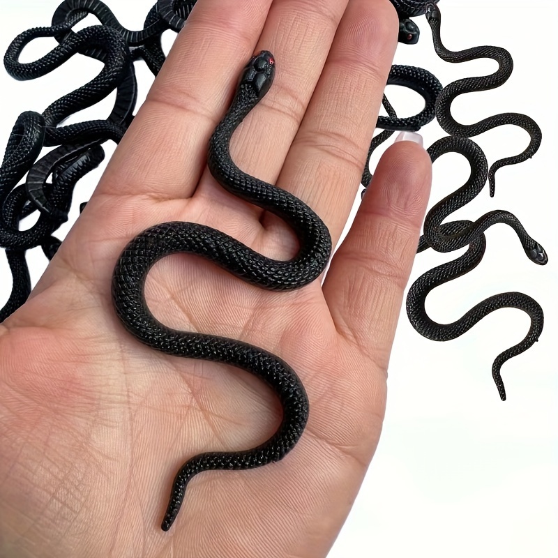 

5pcs Realistic Black Snake Props For & Party Decorations, Synthetic Rubber