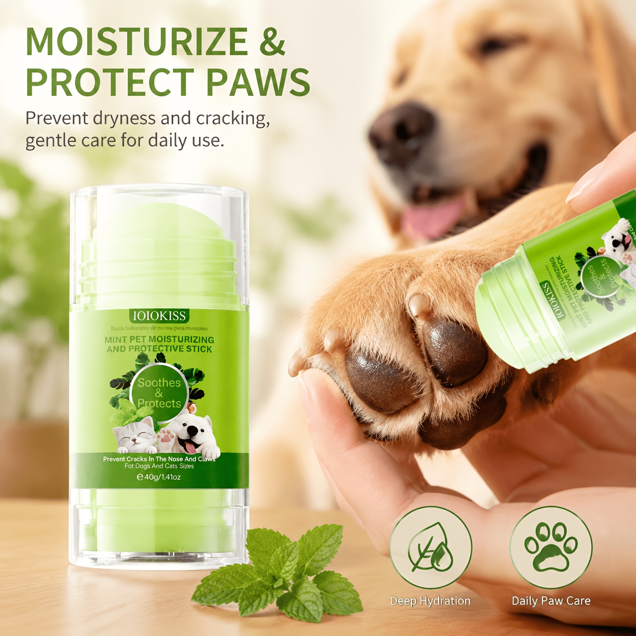 Pet Nose Paw Care Stick / Deeply Moisturizing Nourishment / Soothes Dry Cracked Paws And Protects Pets from Heat / Ideal for Cats And Dogs / Moisturizing Pet Stick / Universal for Cats And Dogs / Without Battery