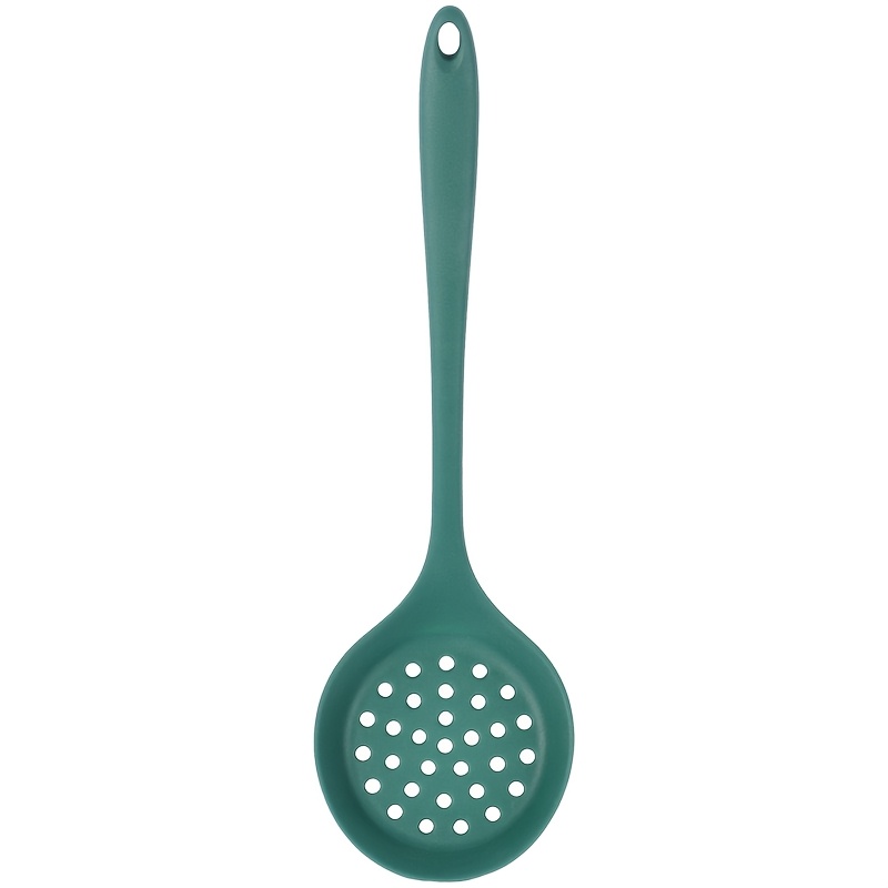 Image of 1pc Silicone -one Colander With Long Handle, Slotted Spoon And Cleaning