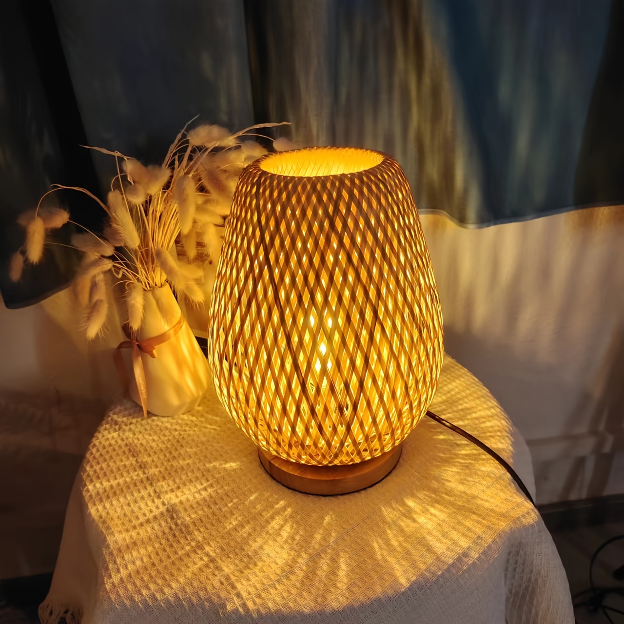 1 handgefertigter lampenschirm bambus tischlampe art deco - Temu Switzerland