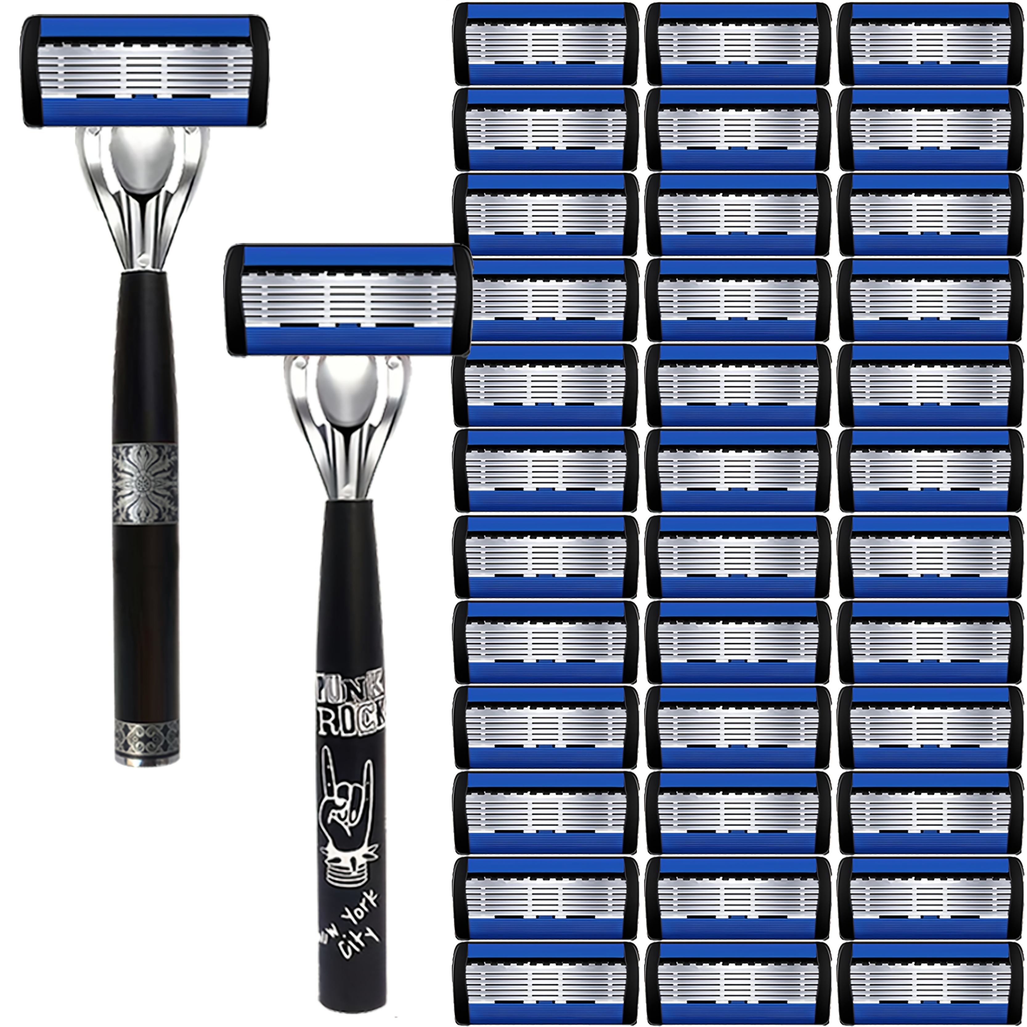 TEMU This Luxurious Men's Safety Razor Features 36 Made Of High-quality Stainless Steel. It Has 2 Anti-slip And Comfortable Handles That Are And For