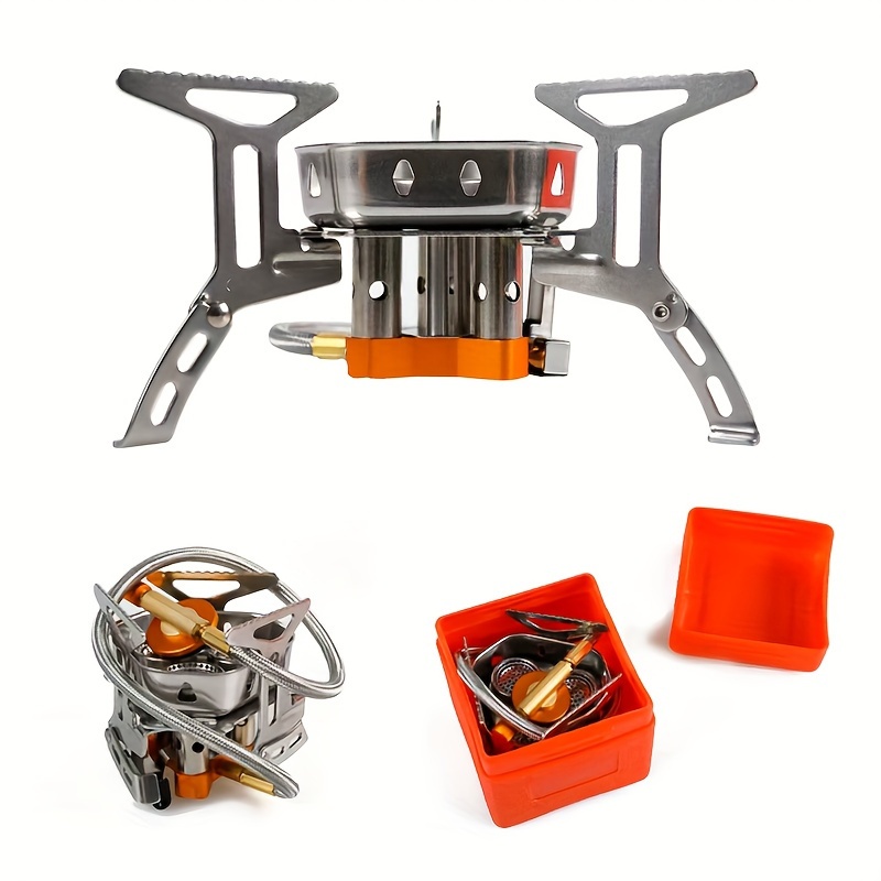 Portable 3500W/6800W Folding Gas Stove - Electric Ignition, Fuel Tank, Carry Case - Outdoor Camping Stove for Hiking, Picnic, and Christmas Gift