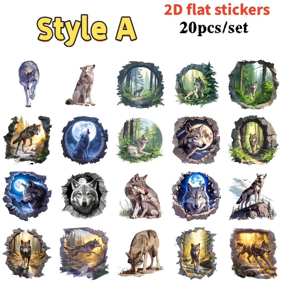 TEMU 2d Flat 20pcs/set Wall Hole Moon Series Stickers, 2d Flat