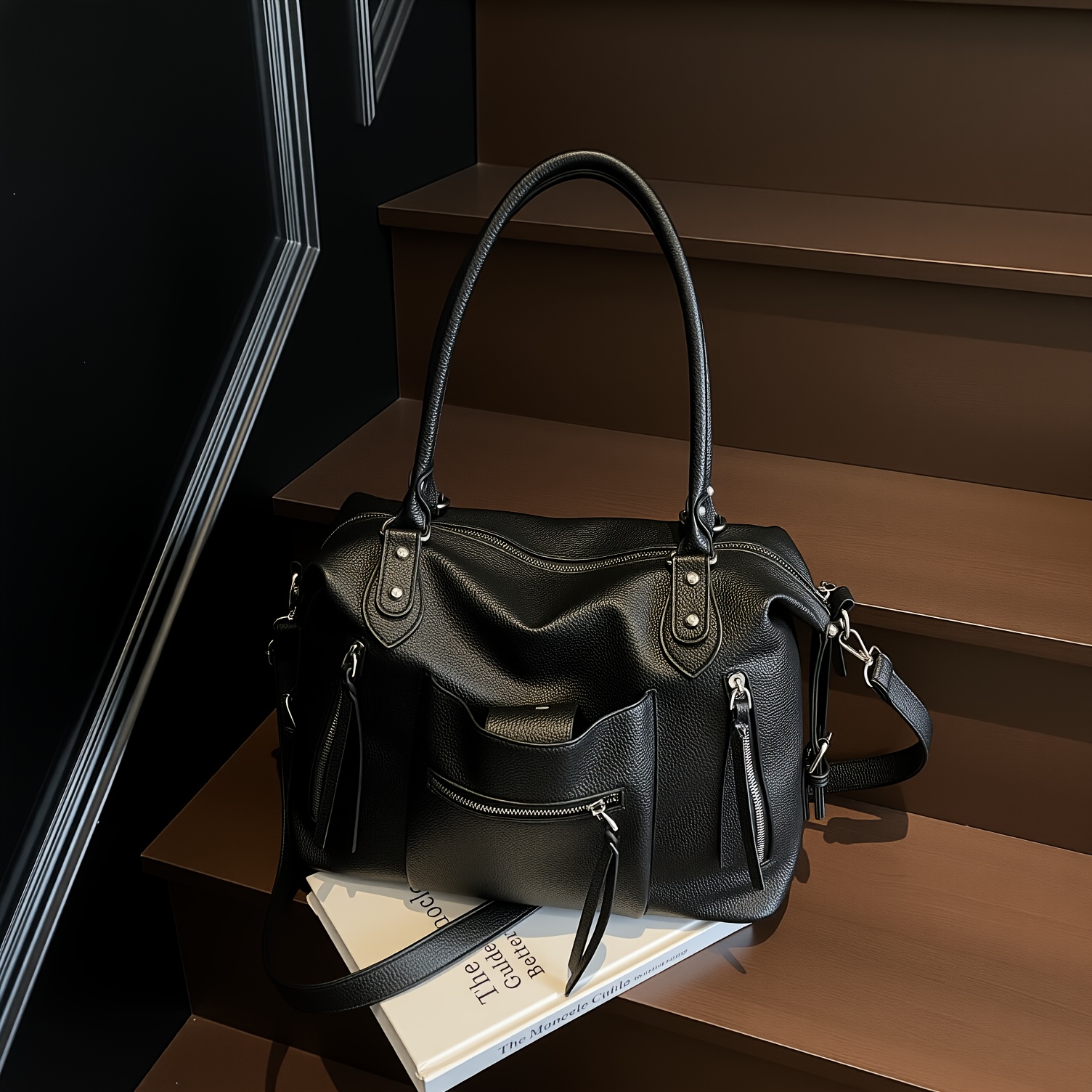 Back Handag Women's Black Handbag With Compartments