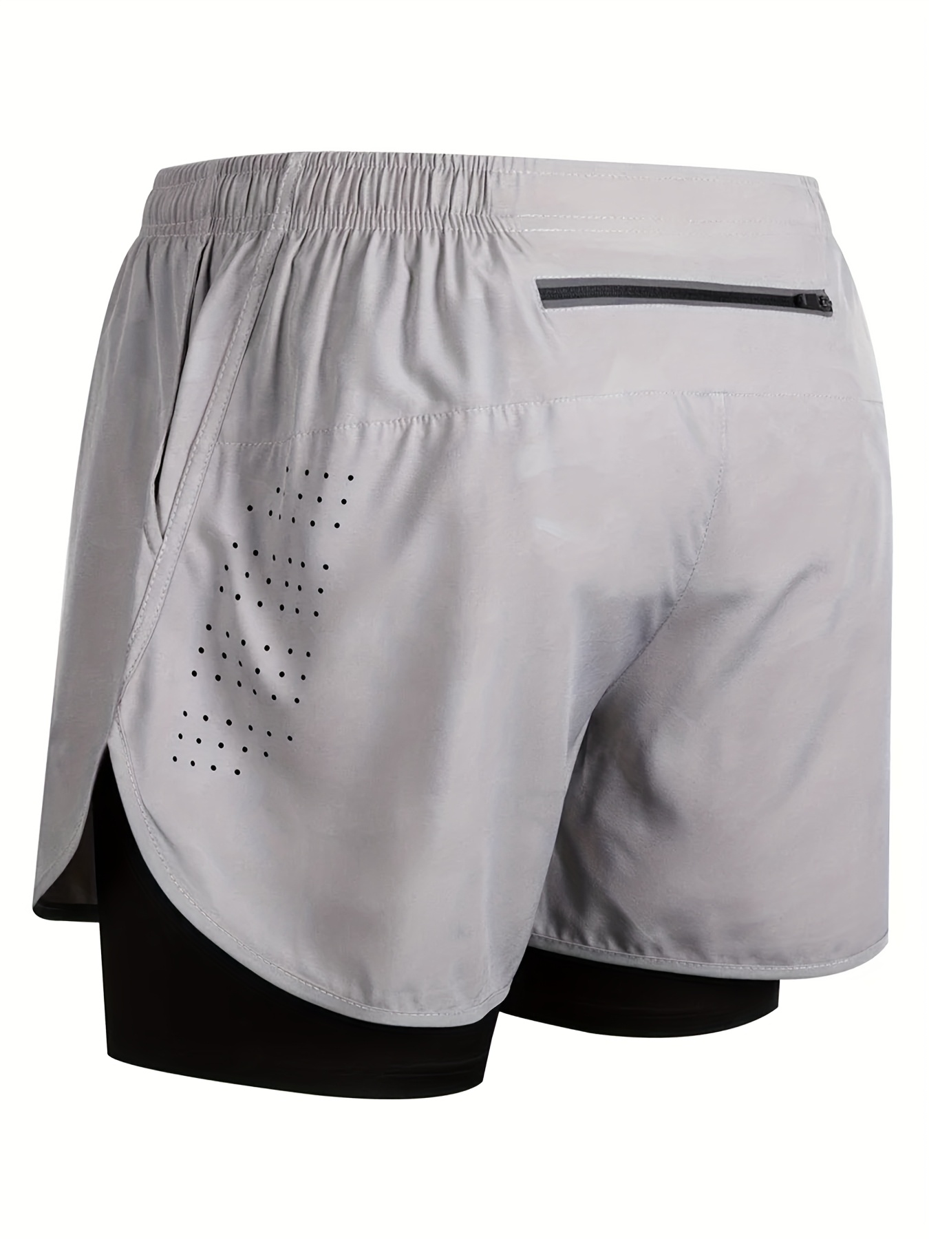 2025 New Men'S Running Shorts, Quick-Dry Black Double-Layer Shorts for Fitness And Training, 4-Inch Athletic Shorts