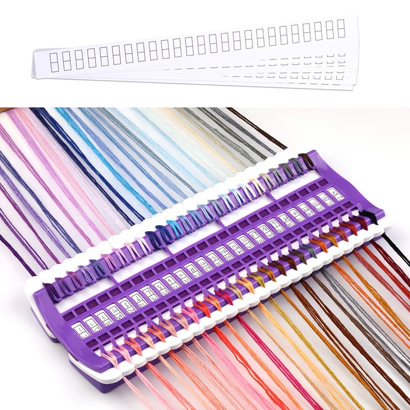 

50-slot Embroidery Floss Organizer In Purple | Plastic & Non-woven Fabric | Ideal For Sewing & Stitch Thread Management | Includes 15 Notes