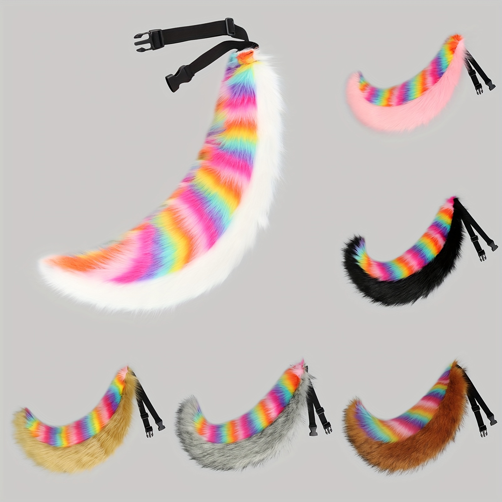 Ensemble Masque Renard + Queue De Loup + Collier En Cuir – Costume Halloween/Noël