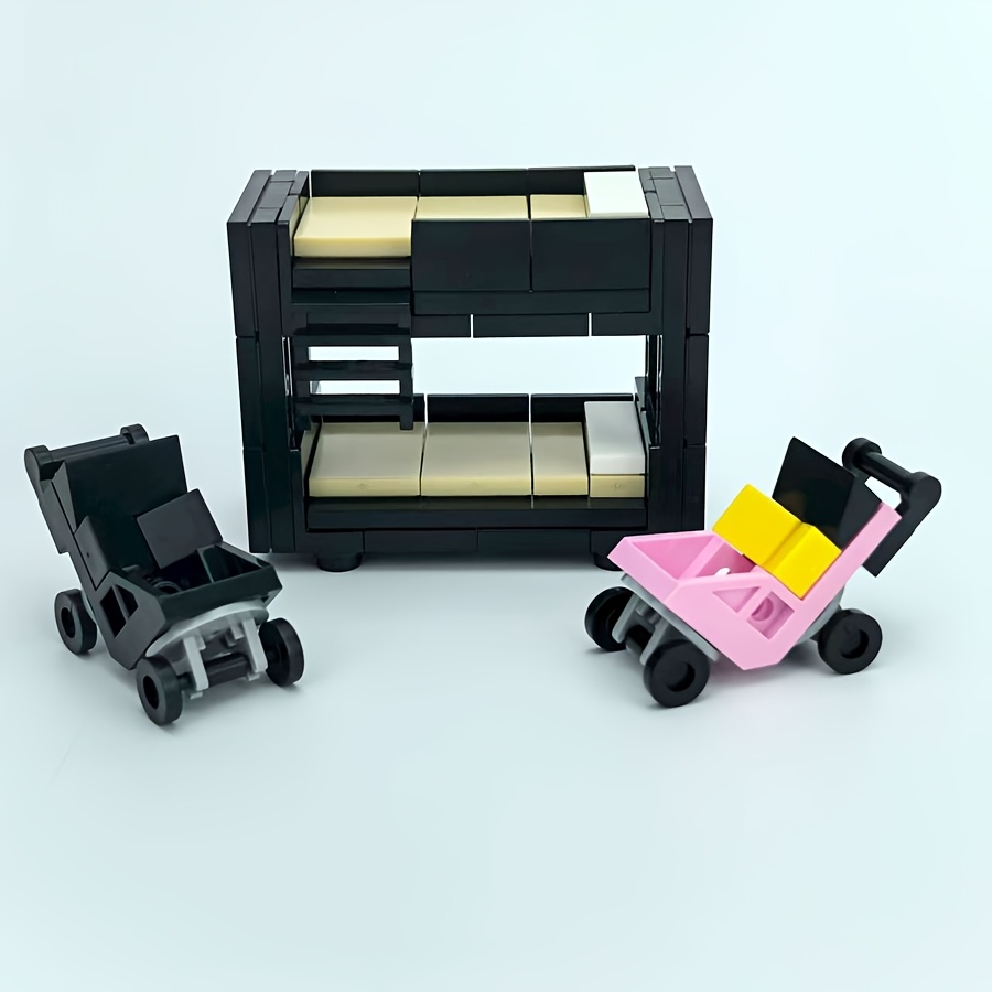 Kids Bunk Bed with Cradle Stroller Building Set