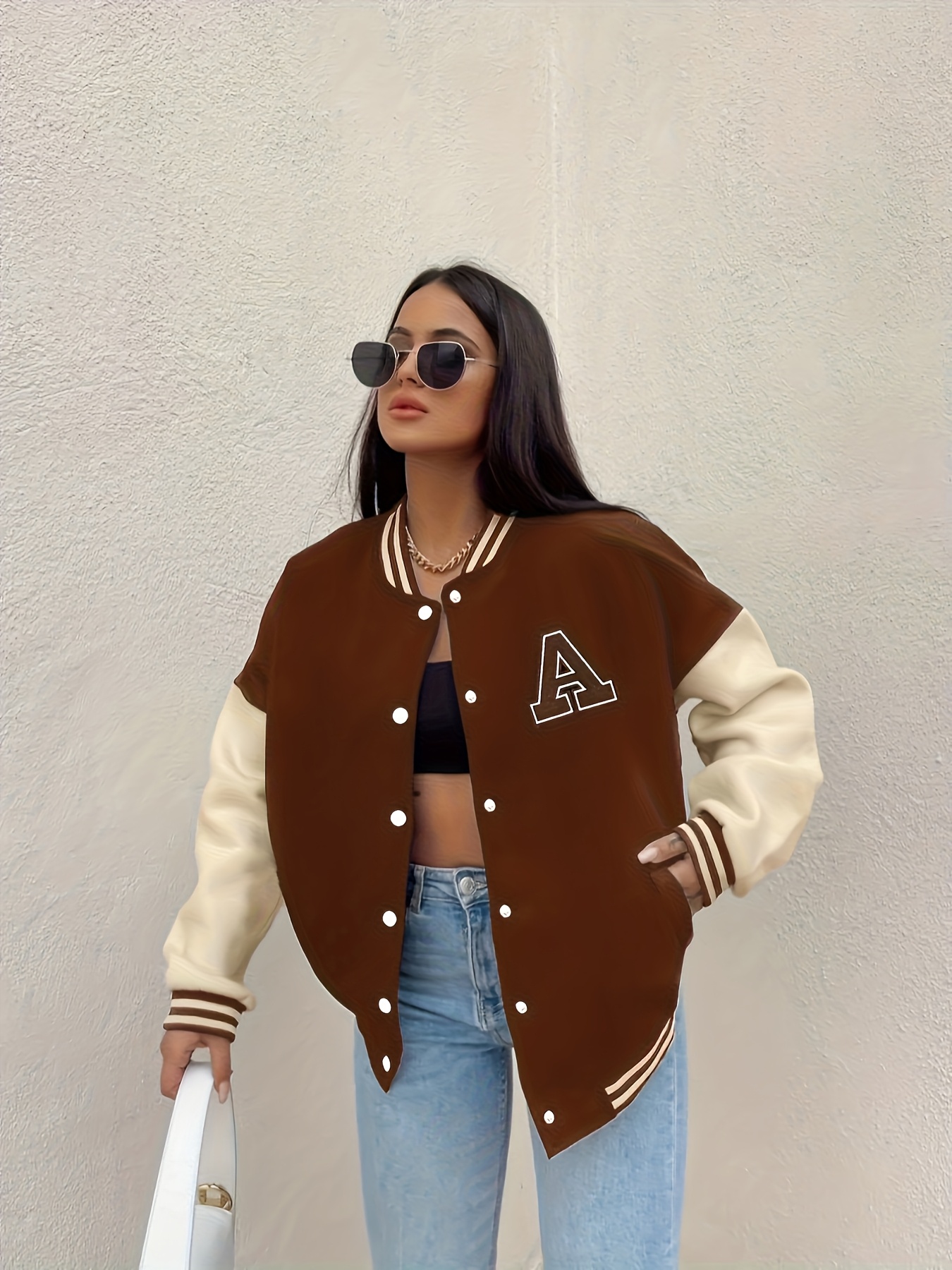 autumn easy letter a patch long baseball - Temu