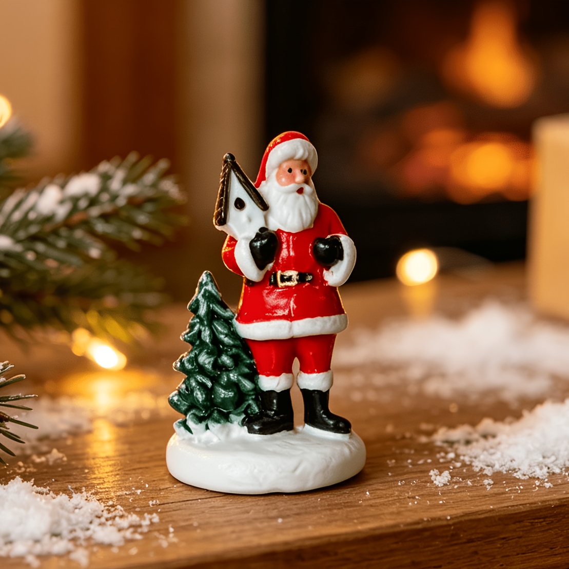 TEMU Statuetta di 1 pezzo che in una casa, adatta per paesaggistica natalizia, decorazioni per finestre e scrivanie, oggetti di per fotografie ad