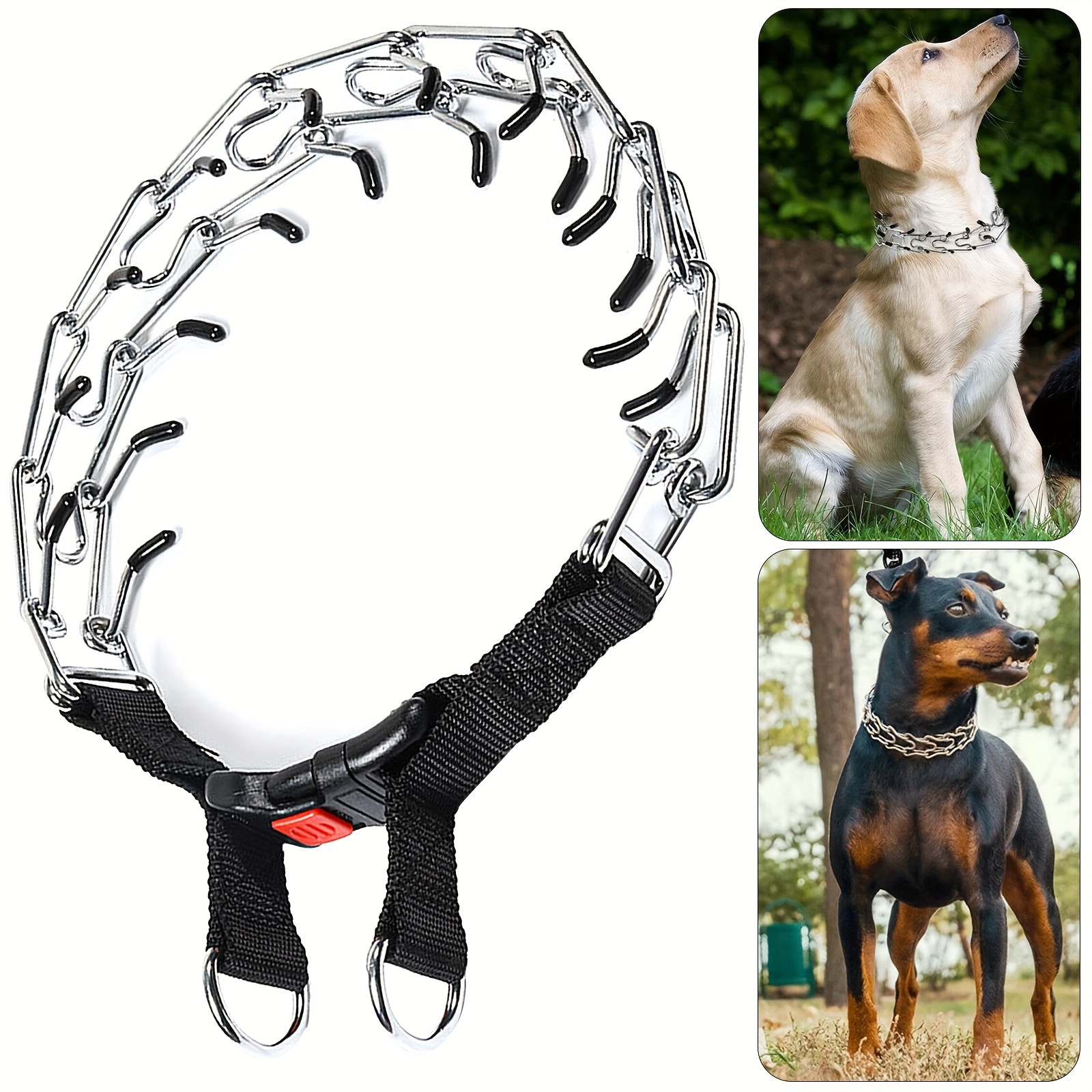 Adjustable Dog Prong Collar Quick Release Buckle Gentle Temu