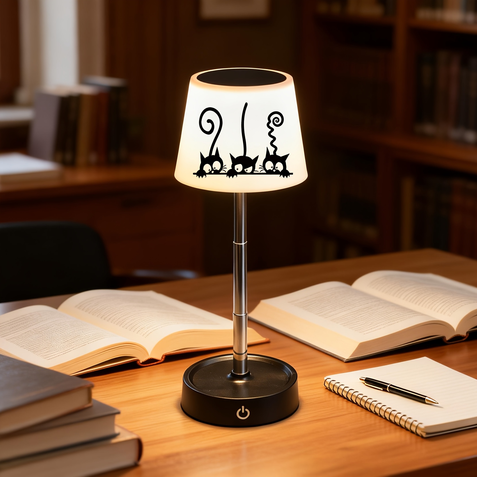Rechargeable Desk Lamp with Cat Pattern
