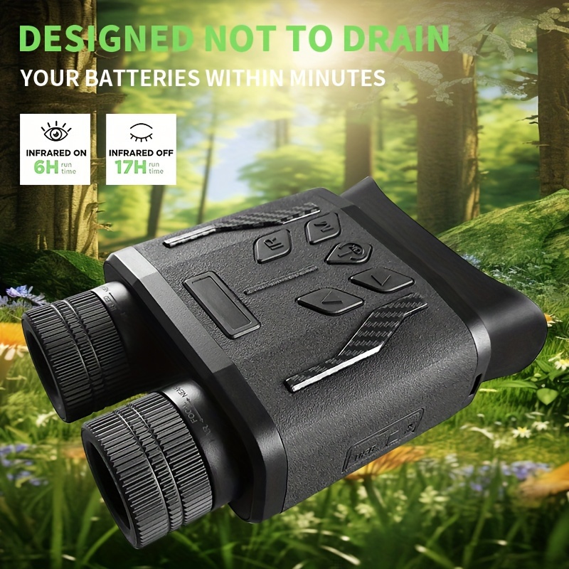 hd infrared night vision device digital zoom maximum 8x 1080p video waterproof suitable for wildlife observation night fishing surveying with built in rechargeable battery includes storage bag and 32gb memory card