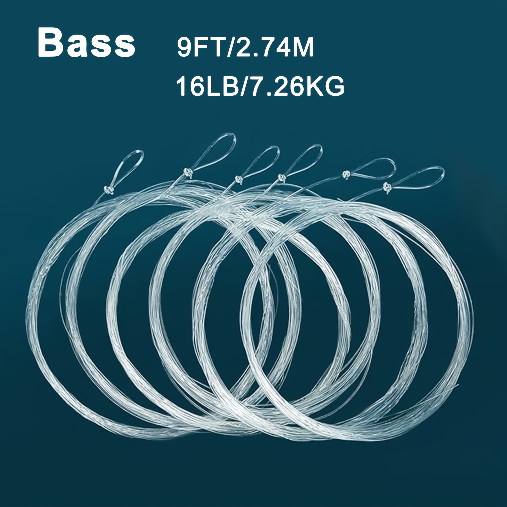 TEMU 6pcs Ligne de guide d'arpentage conique avec boucle prédénouée en nylon transparent invisible pour la pêche à , , , ombre, eau salée, résistance