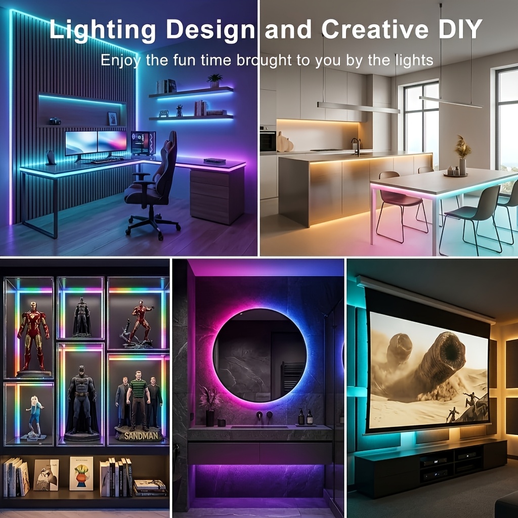 Smart RGB LED Light Strip with App Control, Music Sync