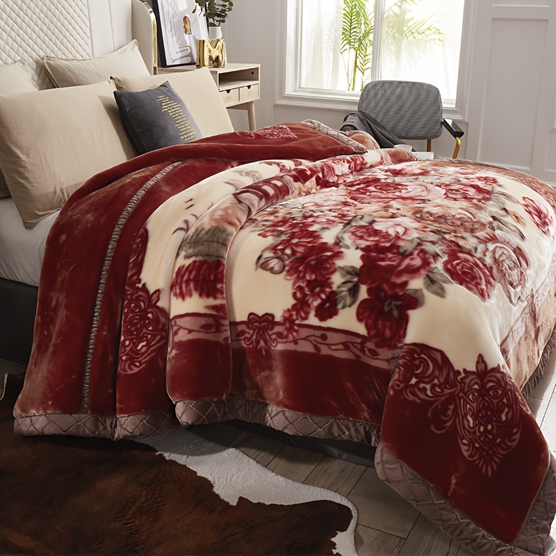1pc winter essential double layer thickened   flannel blanket windproof breathable double sided for dual use offers superior   light beige     edge binding for   its versatile thick cover for bedding Product details 1