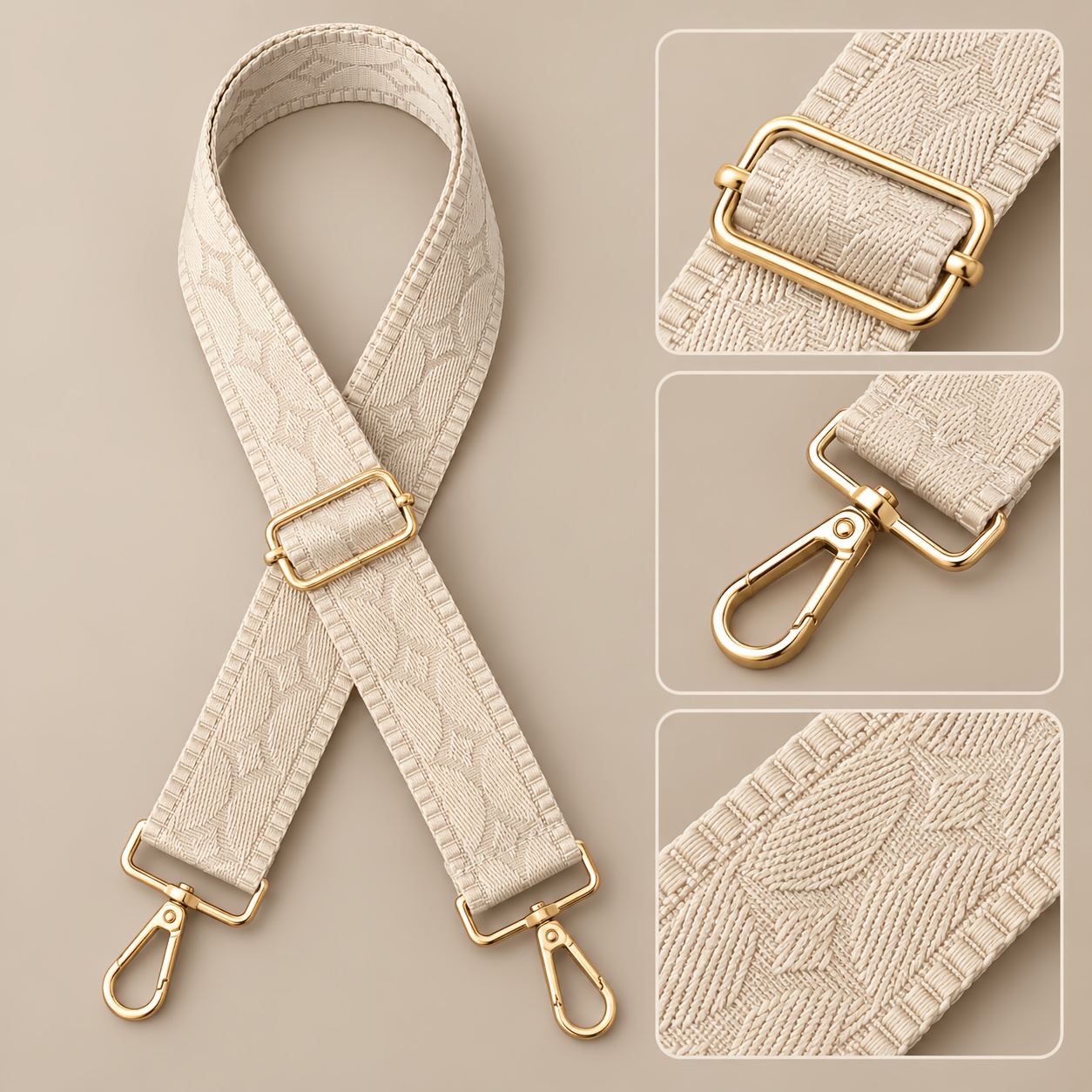 TEMU ./2 Stk. 120 cm verstellbarer breiter Riemen, 3,8 cm/1,5 Zoll Jacquard Crossbody Schultergurt, mit Metall-Drehverschluss, abnehmbarer Ersatz für