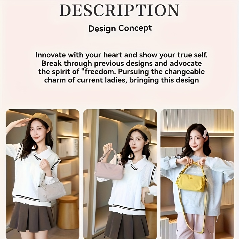 womens casual shoulder crossbody bag modern   for single shoulder or handheld use with detachable adjustable strap urban everyday essential stylish versatile multi pocket commuter bag in     from Product details 0