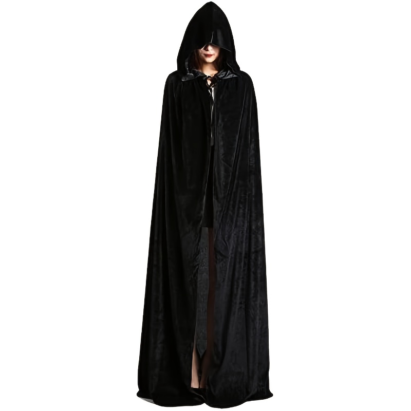 TEMU Cape en velours noir pour Halloween, Noël, Pâques, événements de bar, fêtes d'année, cape de magicien, cape de vampire