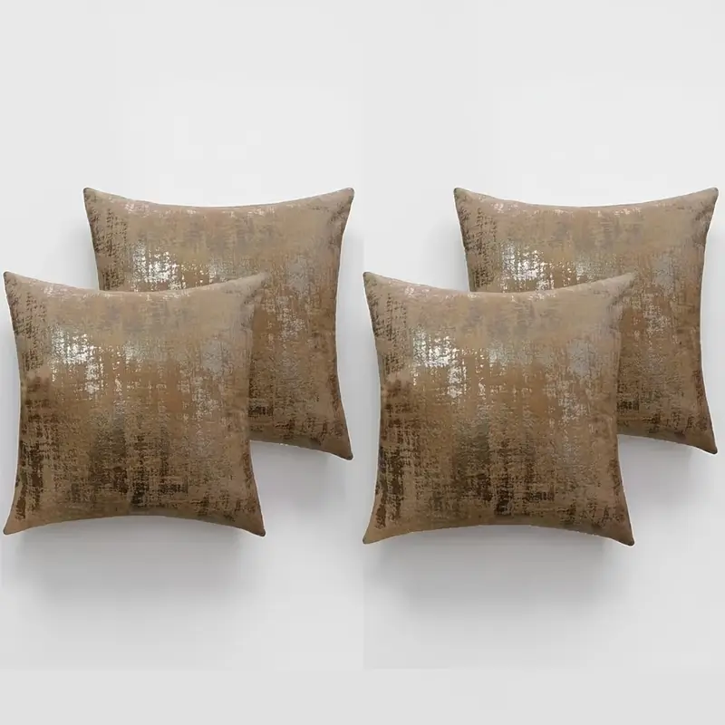 4pcs elegant print pillow covers 18x18 inch double sided shiny zipper closure machine washable polyester for living room bedroom sofa car decor covers only decorative pillows Product details 1