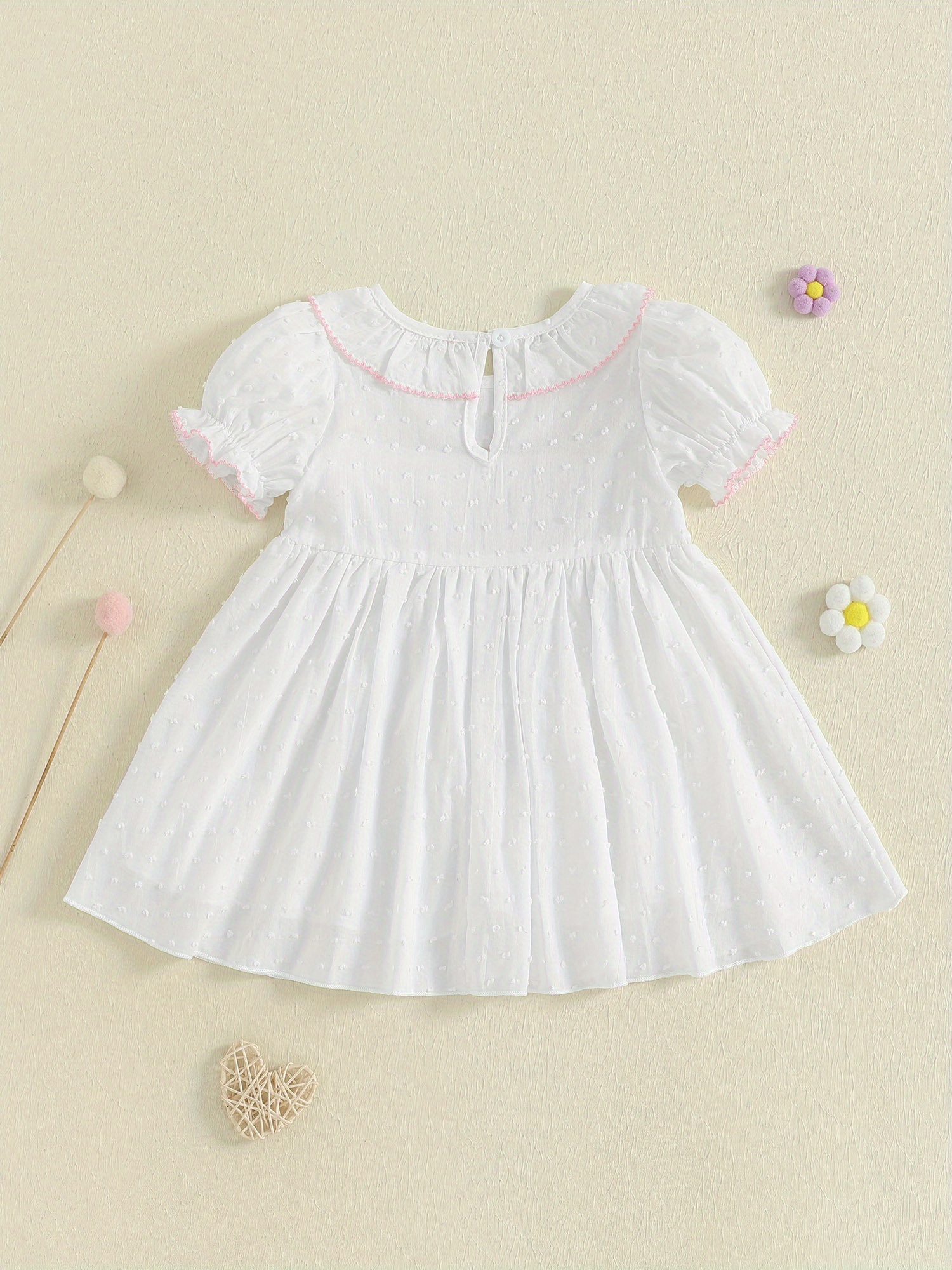 baby girls birthday party dress smocked waist cake top short - Temu