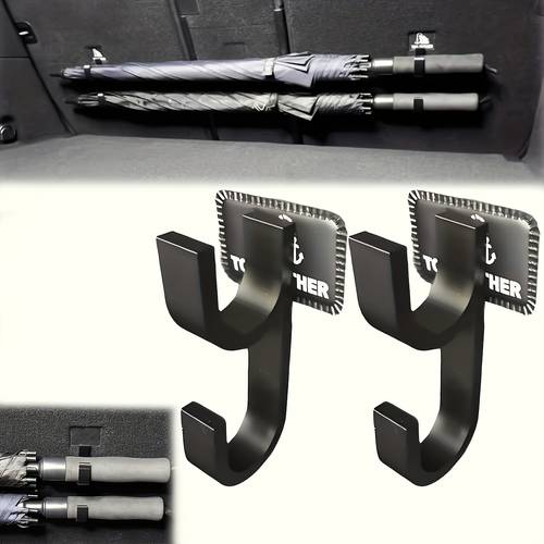 2pcs car umbrella storage universal trunk hooks suitable for umbrellas towels fishing rods camping gear storage no drilling required stable installation fits most car models