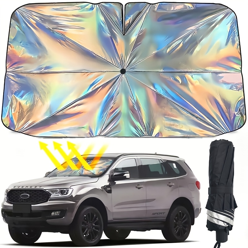 Suitu Portable Foldable Car Sunshade, Upgraded Universal Windshield Sunshade, , The Interior Cool And Comfortable, Protects Interior Surfaces, Ensures A Comfortable, Non-stuffy Cabin Environment