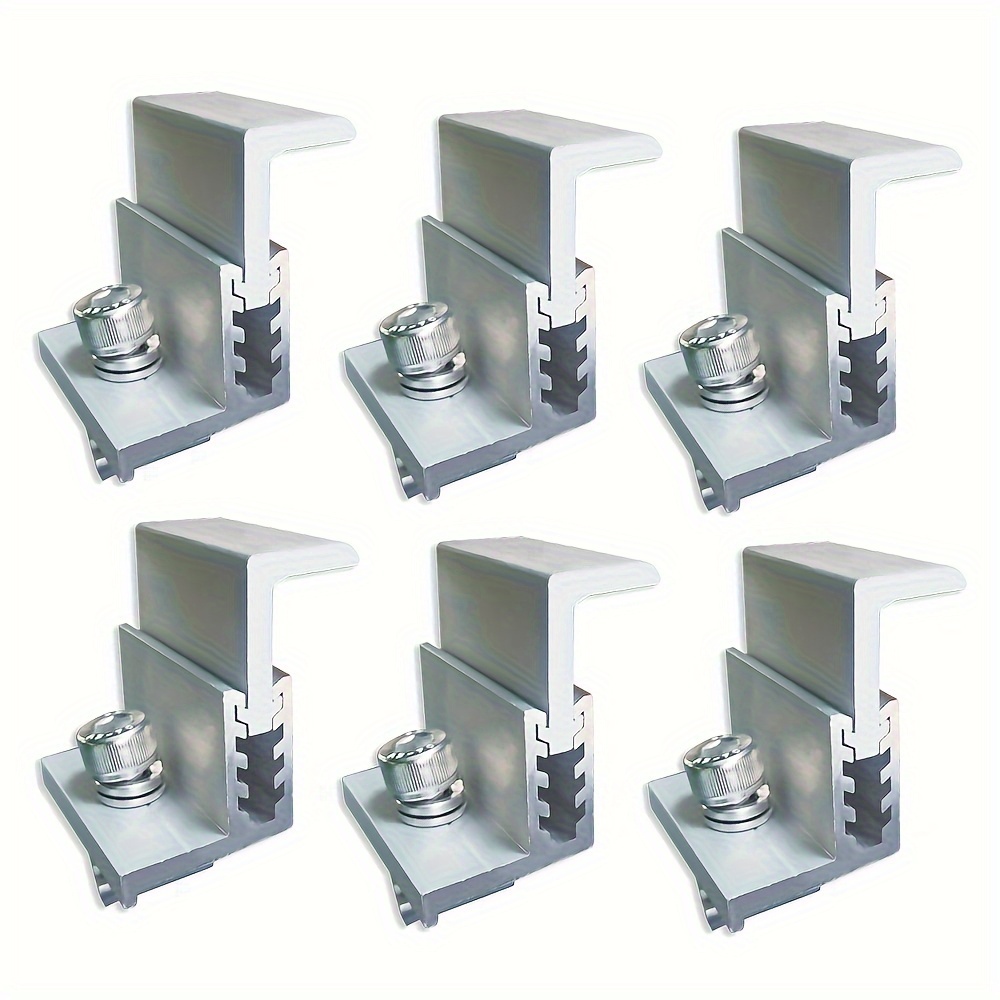 

6-pack Adjustable Side Clamping Solar Panel Mounting Brackets, Material, No Electricity Needed - Positioning For Solar & System Installations