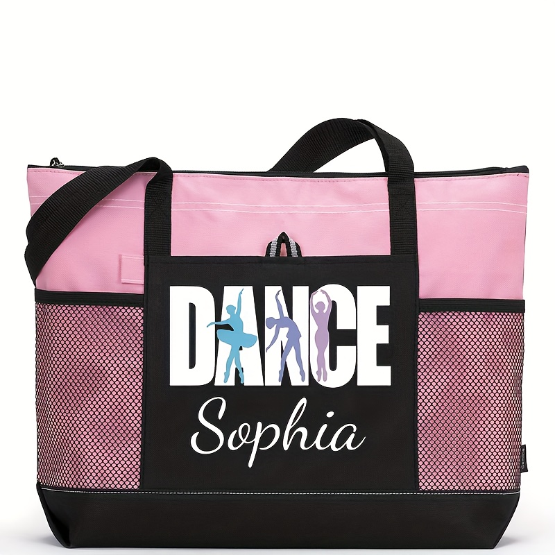 TEMU Sac Bandoulière Thème Danse - Nom/Texte/Chiffres, de Danseuse et de Danse, Grand Sac Pliable à Grande Capacité avec Bandoulière Réglable, Nylon