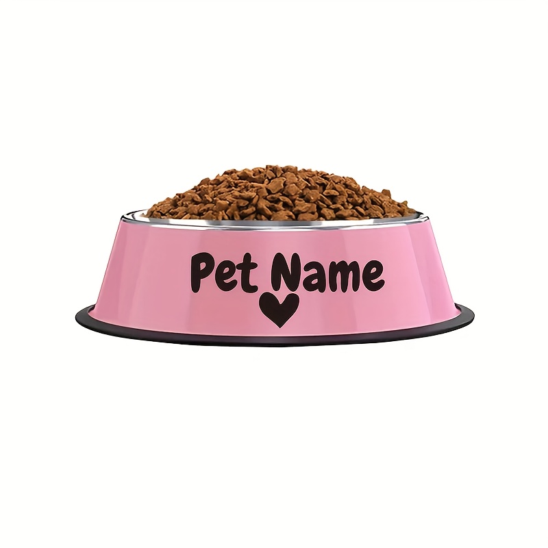 TEMU 1 stuk Gepersonaliseerde RVS Honden- en Kattenschotel - Kantelbeveiliging, Antislip Onderkant, Aangepaste Voerbak voor Huisdieren,