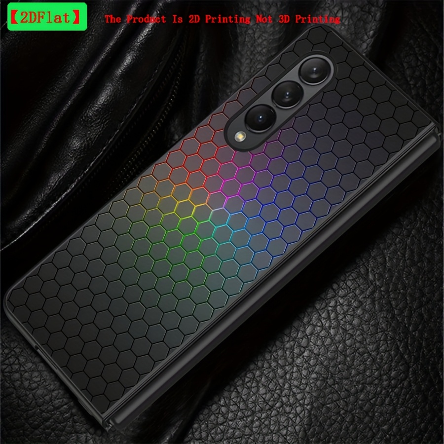 TEMU Phone Case: 2d Printing Is Not 3d Printing Fashion Honeycomb Building Block Phone Case Suitable For For Galaxy Z Fold 5 Z Fold 6 Z Fold 3 Z Fold