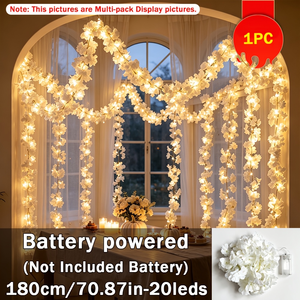 TEMU Guirlande Lumineuse de à , de Blanches, 180 cm/70,86 Pouces, à 20 LED, pour Maison et Bureau, Décoration Murale, Décoration de Table, Chambre,