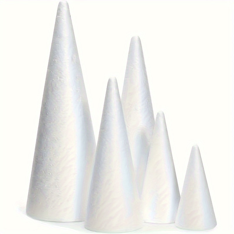 

16-pack Handmade Foam Cones, 4 Sizes, White, 2.4-6in, Festive Tree Decor, Gnome Crafts, Christmas & Holiday Ornaments, Art Supplies, Craft Tools & Materials