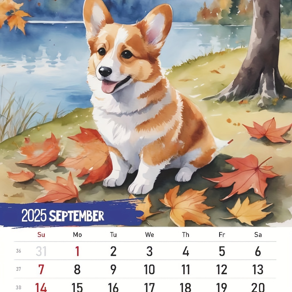 2025 Dog Calendar Monthly Wall Calender Daily Office Temu