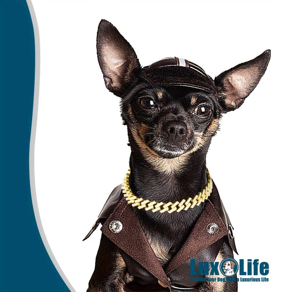 dog chain collar heavy duty cuban link luxurious pet Temu