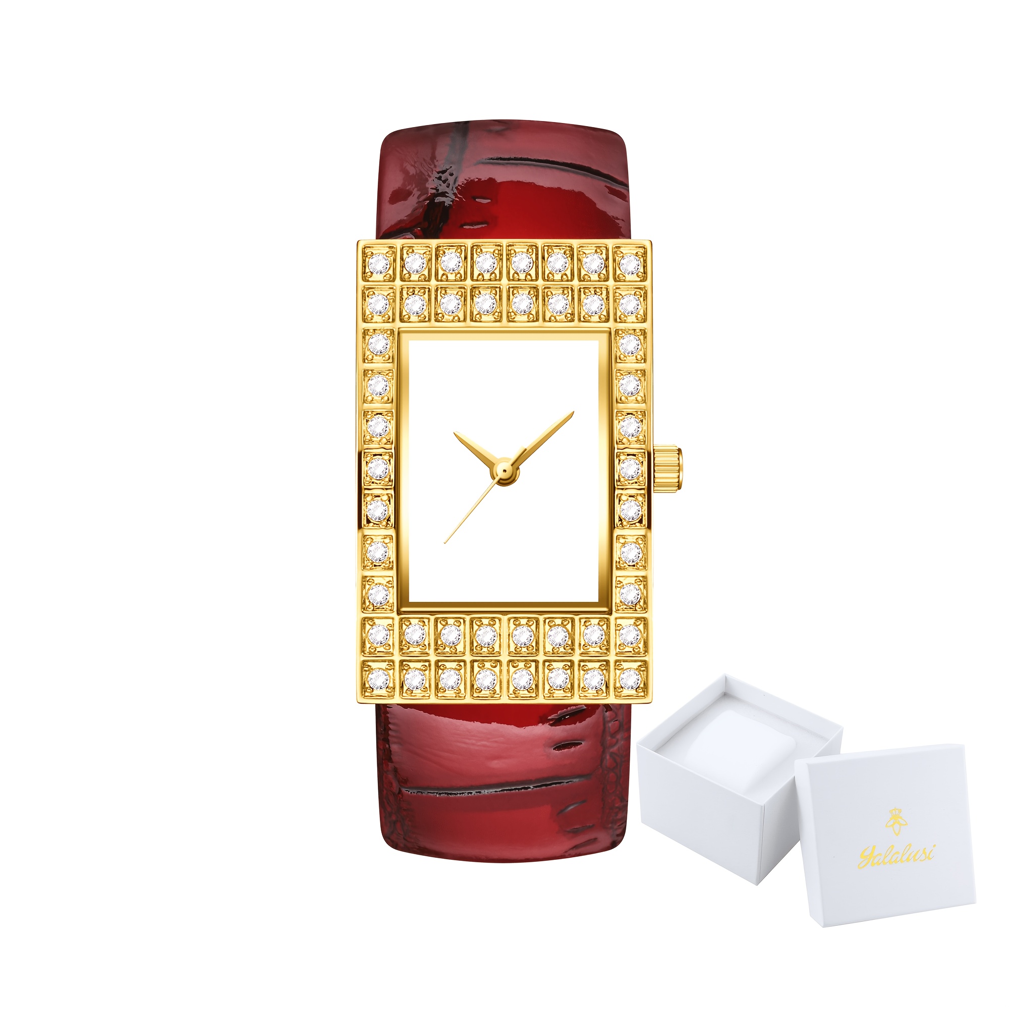 Vintage Full-Circle Rhinestone-Bordered Women's Quartz Watch