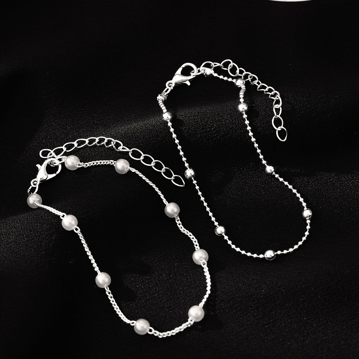 E-shop 2er-Set silbernes modisches Damen-Doppelschicht-Armband, geeignet für Feiertage