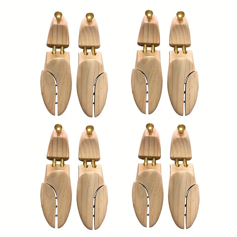 TEMU 4-pack Men's And Women's Shoe Trees, Adjustable Pine Wood Shoe Trees
