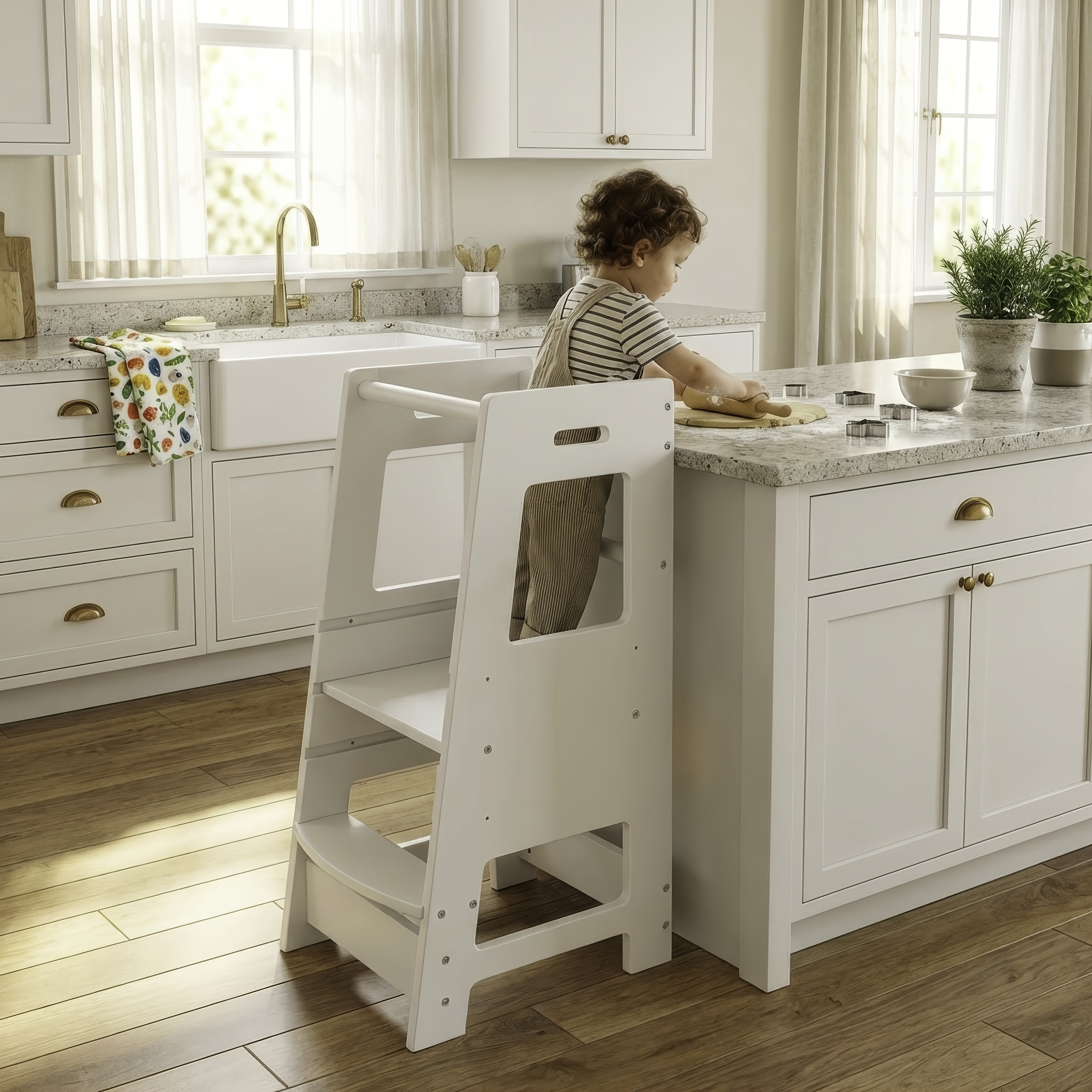 Toddler Stool Tower, Toddler Kitchen Stool, Kitchen Standing Helper Stool for Toddlers, Toddler Stool for Kitchen Counter, Learning Kitchen Tower for Toddlers, Helper Standing Tower Random Color
