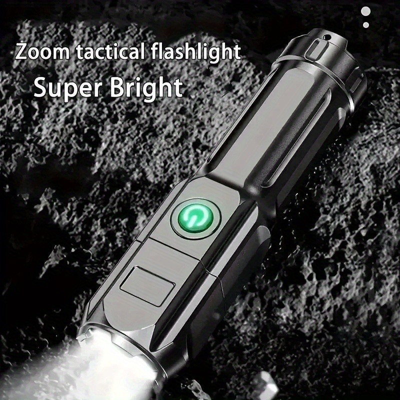 summer outdoor special edition portable high power flashlight 1000  long distance lighting 3 lighting   adjustable focus usb charging suitable for home and outdoor use outdoor lighting tool 1200 mah battery capacity Product details 5