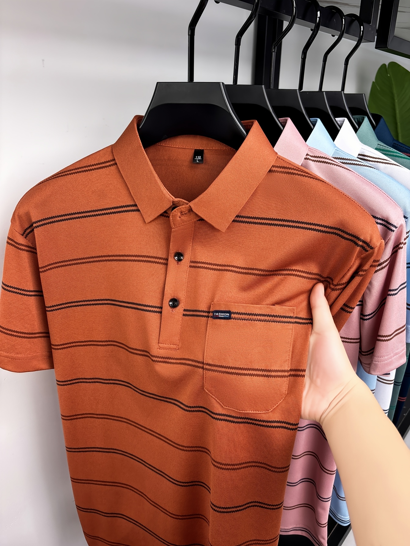 baju   lengan pendek berjalur   urban, bernafas untuk perjalanan harian