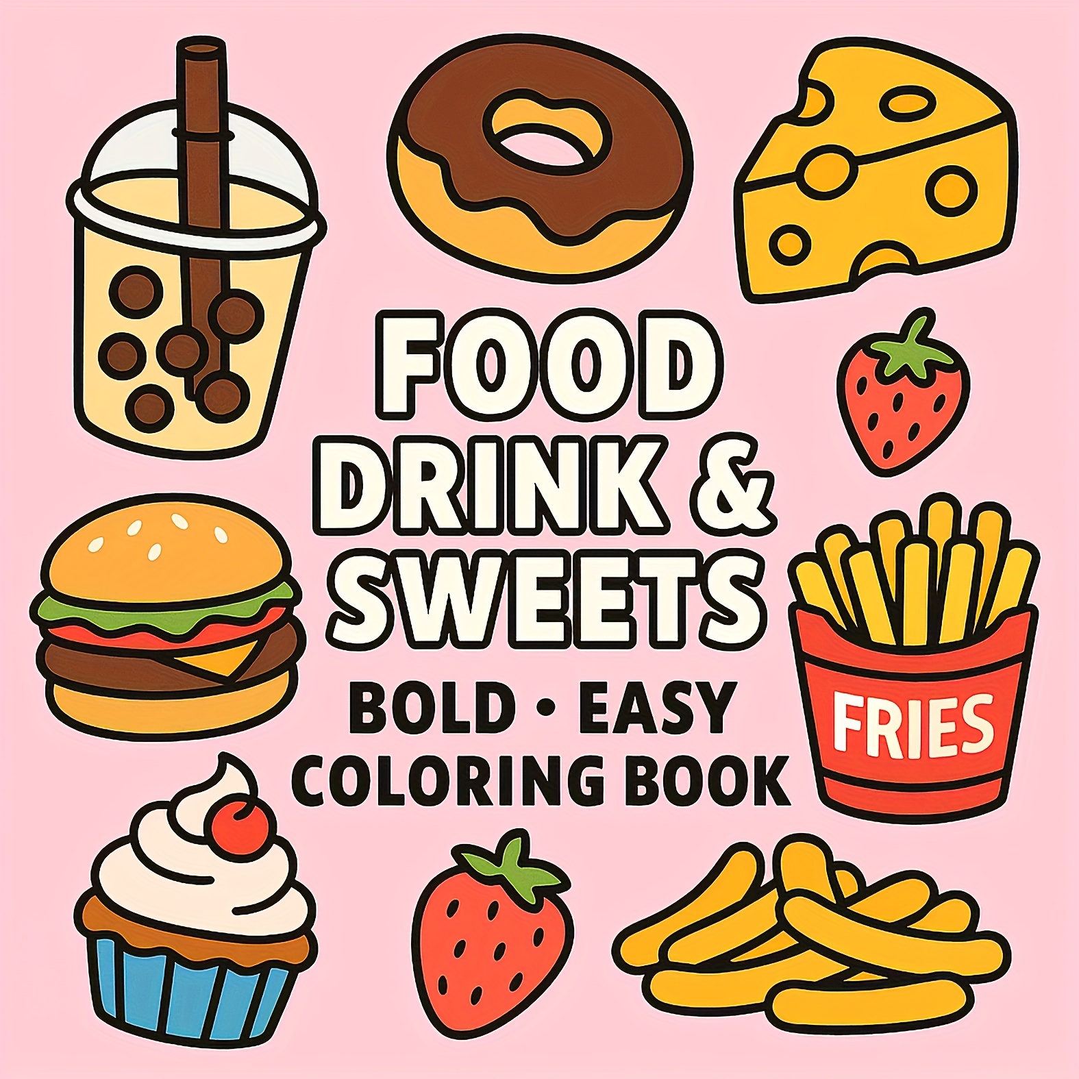 Image of Original Upgraded Version, 24-page Thick Paper Food And Beverage Theme Coloring Book, Suitable For Birthday, Halloween, Christmas And Other Holiday Parties As A Relaxing Gift