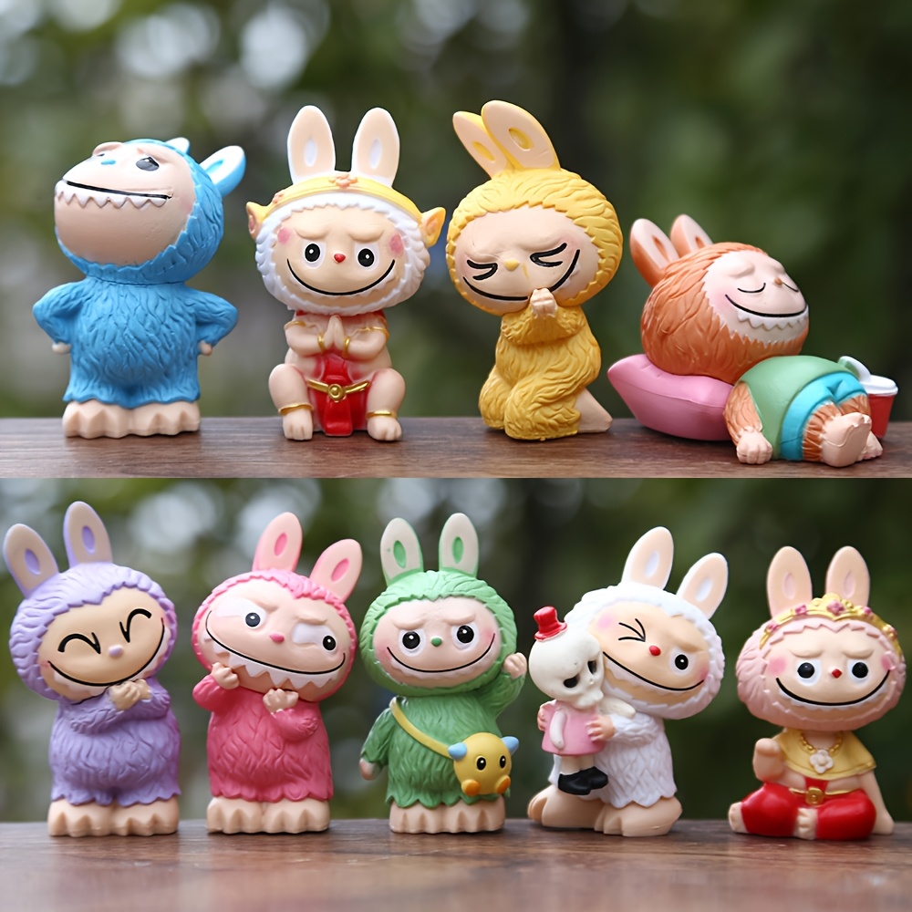 

1pc/9pcs Labubu Series Figurines Pvc Material, Featuring A , Perfect As A Gift, , Suitable For Holiday Gifts, Collection, Decoration, And More.