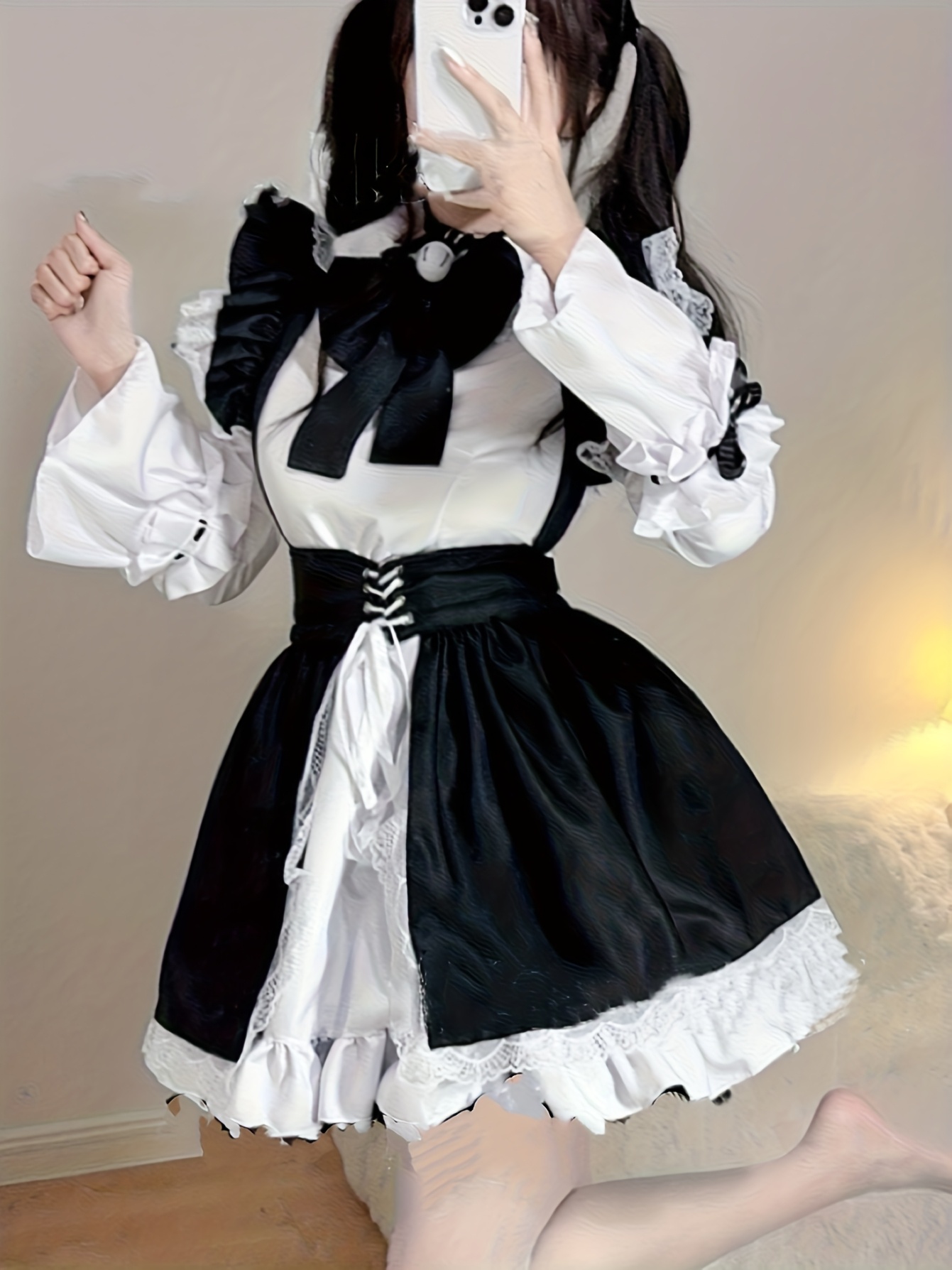 Black and * Cute Dress with Big Bow * Costume Role-playing Design